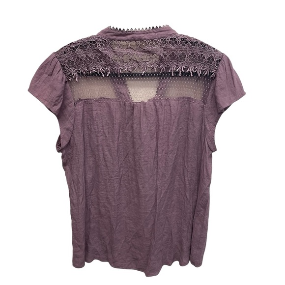 Perch Blu Pepper women’s purple blouse dainty lace size 3X boho coquette - Picture 2 of 9